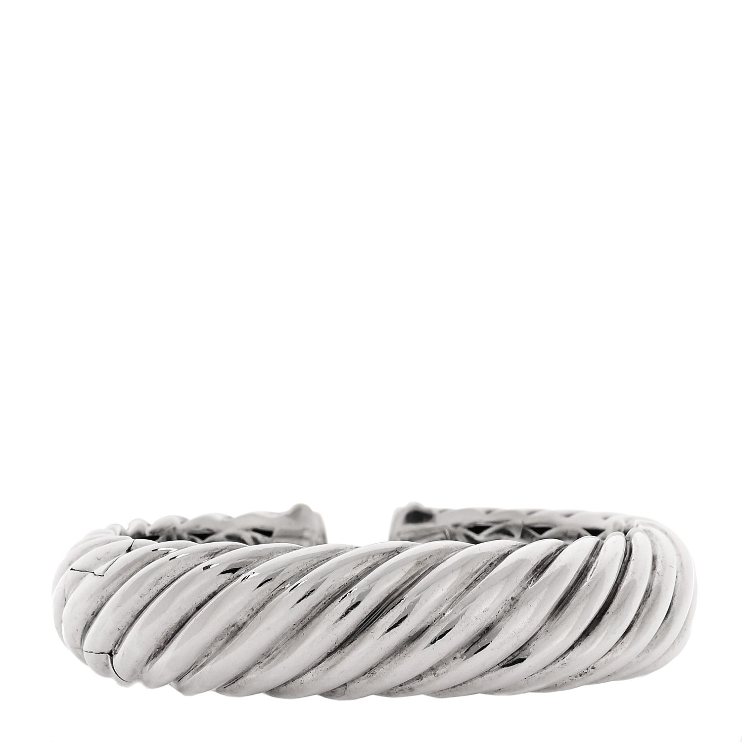 David Yurman Sterling Silver 18K Yellow Gold 15mm Waverly Bracelet 3 of 4