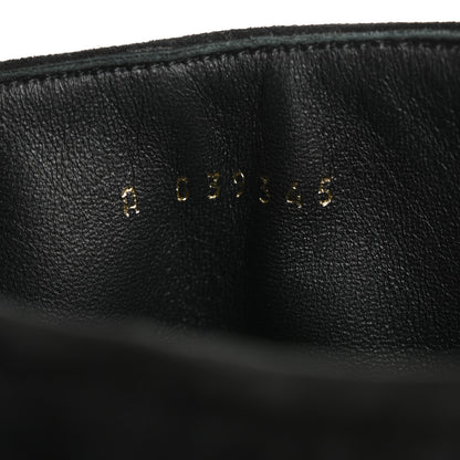 Chanel Suede Calfskin Lambskin Cap Toe Chain Fold Over High Boots 37 Black 8 of 8