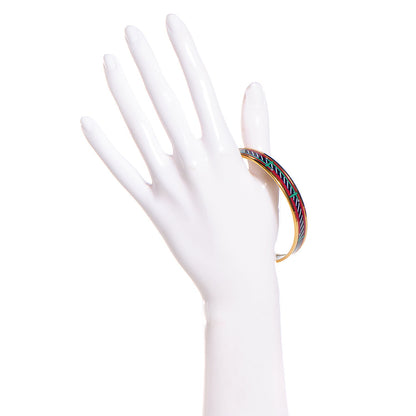 Hermes Enamel Printed Narrow Quadrige Bracelet 70 2 of 5