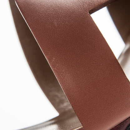 Hermes Calfskin Legend Wedge Sandals 36 Gold 7 of 7