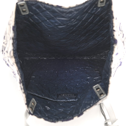 Chanel Nylon Cat Emoticon Tote Navy Silver 4 of 9