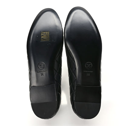 Chanel Lambskin Quilted CC Ballerina Flats 38 Black 5 of 8