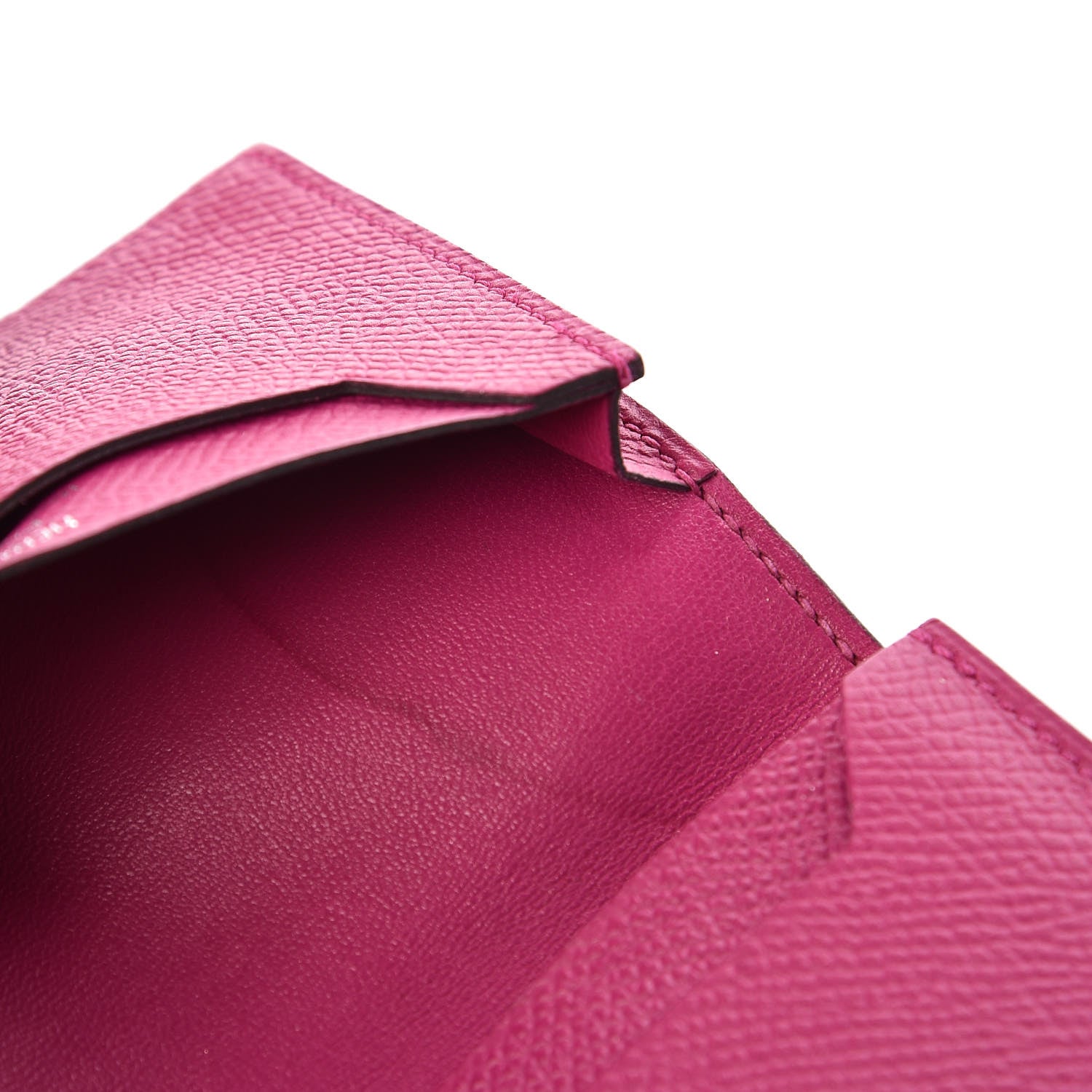 Hermes Epsom Bearn Card Holder Wallet Rose Pourpre 7 of 9