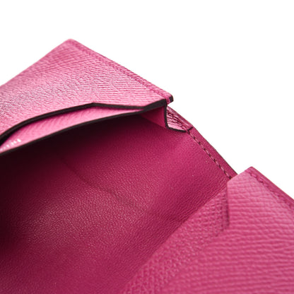 Hermes Epsom Bearn Card Holder Wallet Rose Pourpre 7 of 9