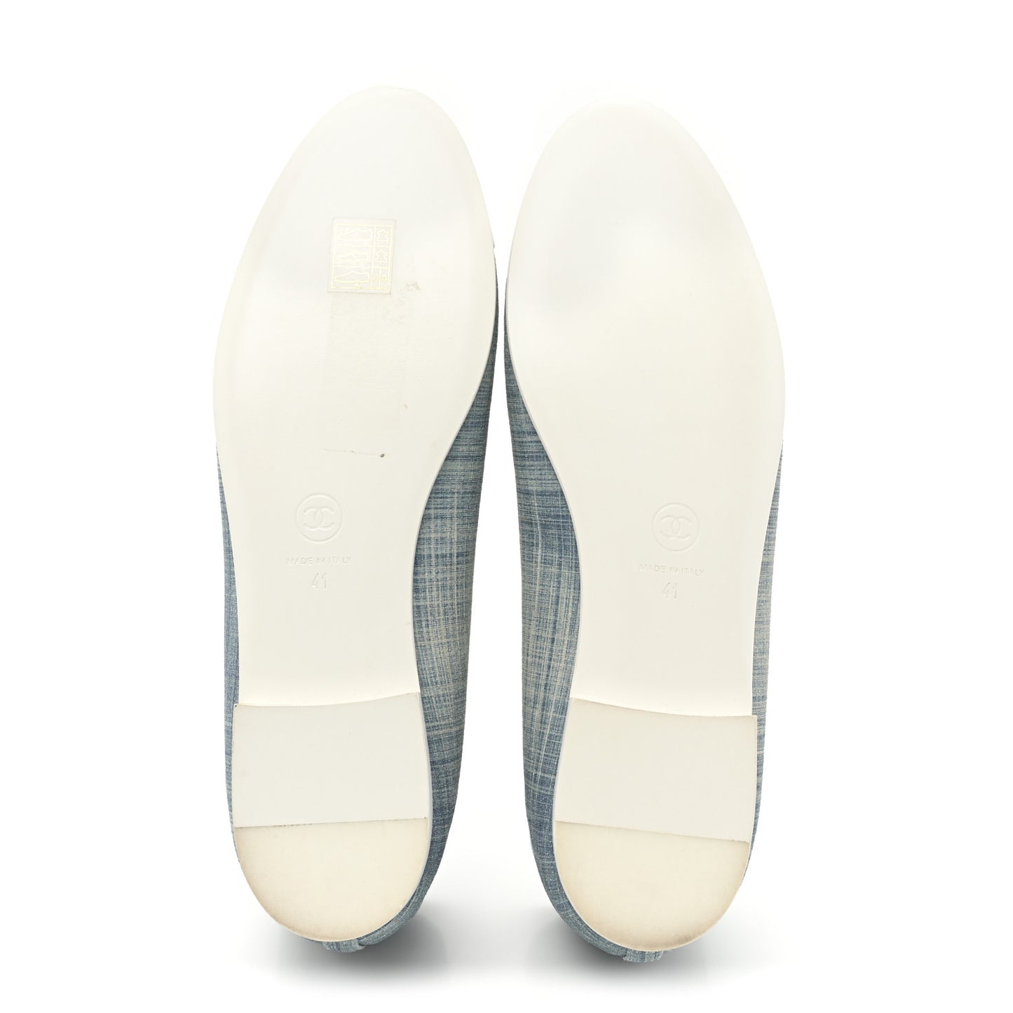 Denim Lambskin CC Cap Toe Ballerina Flats 41 Light Blue