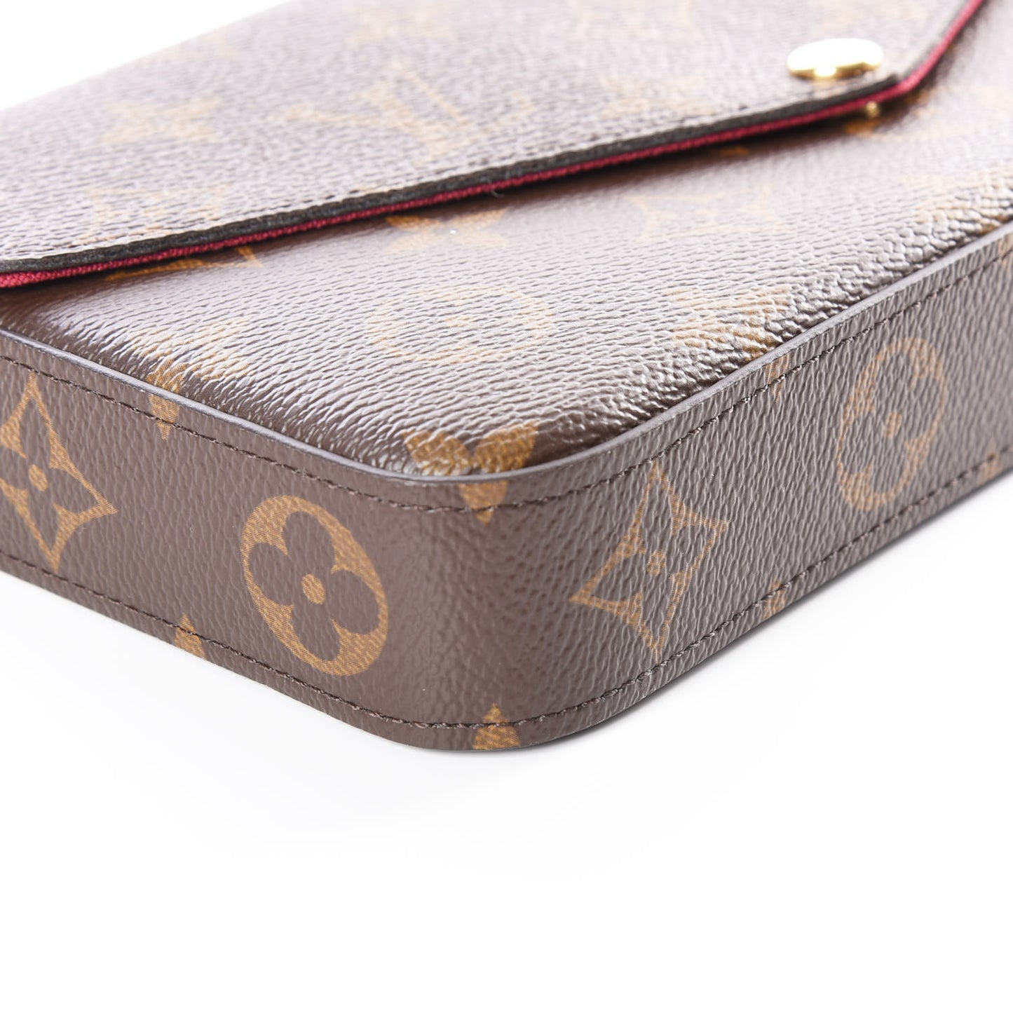 Monogram Pochette Felicie Chain Wallet Fuchsia