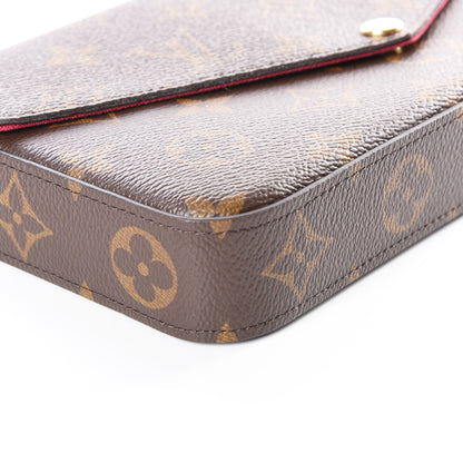 Louis Vuitton Monogram Pochette Felicie Chain Wallet Fuchsia 5 of 11