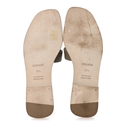 Hermes Epsom Oran Sandals 37.5 Etoupe 6 of 9