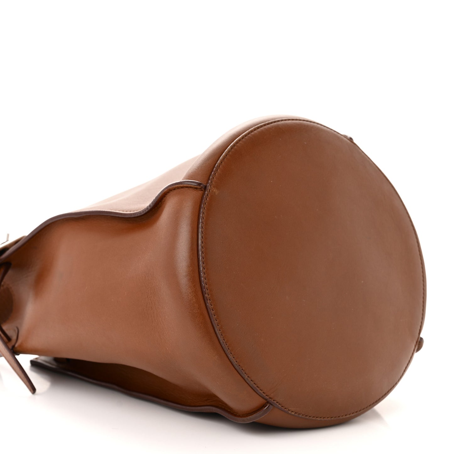 Smooth Calfskin Long Strap Big Bucket Bag Tan