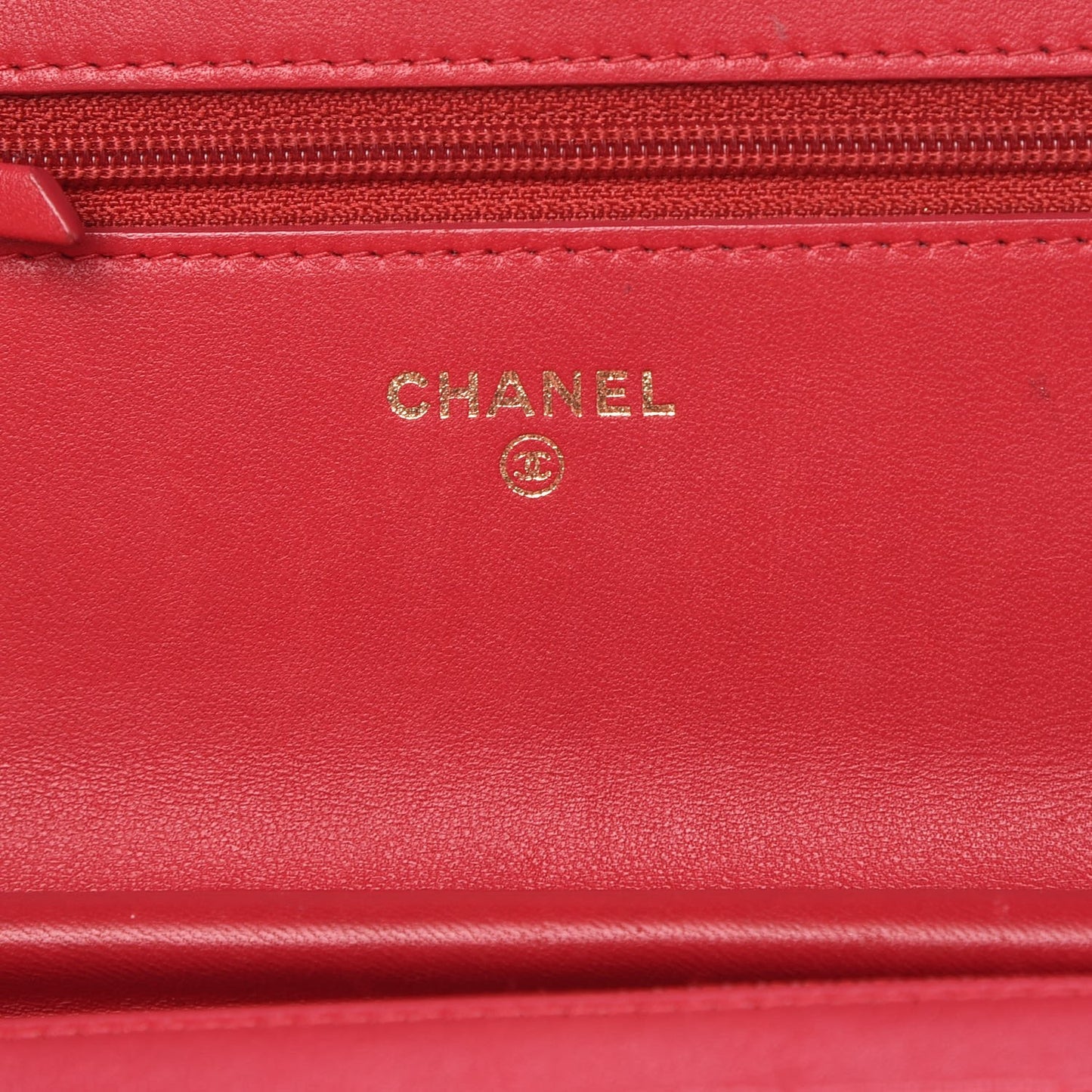 Lambskin Quilted Boy Wallet On Chain WOC Red