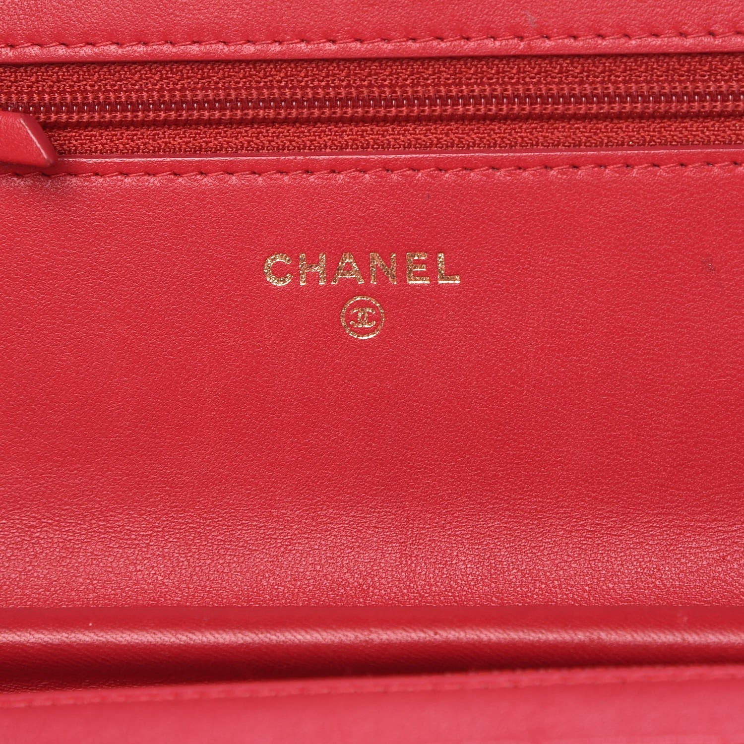 Chanel Lambskin Quilted Boy Wallet On Chain WOC Red 7 of 11