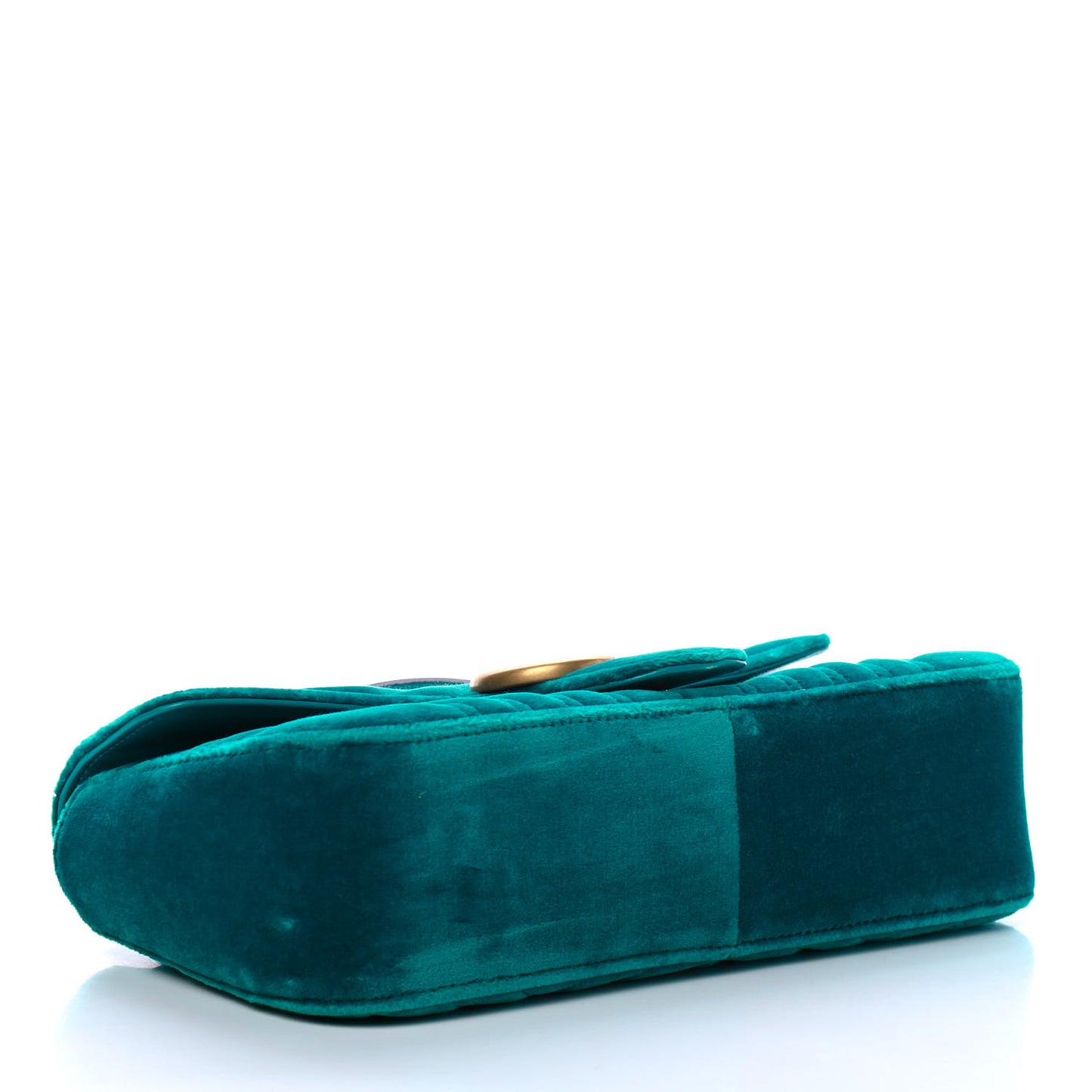 Velvet Matelasse Small GG Marmont Shoulder Bag Pavone Cyan