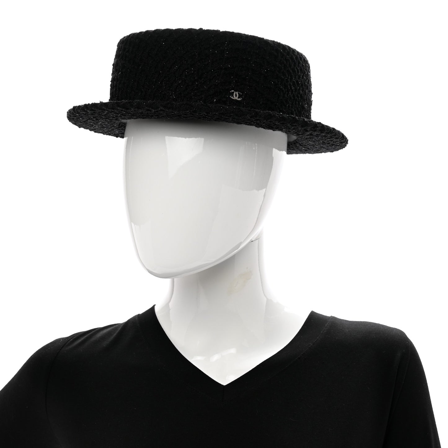 Tweed Boat Hat M Black