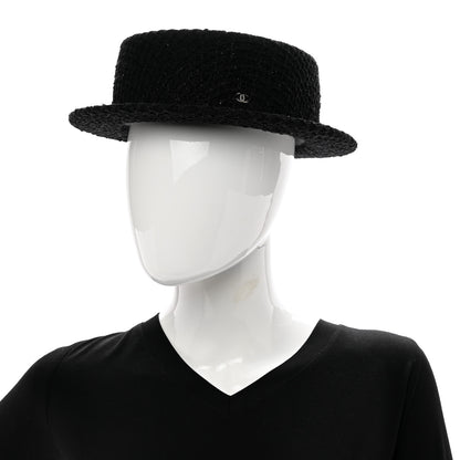 Chanel Tweed Boat Hat M Black 2 of 7