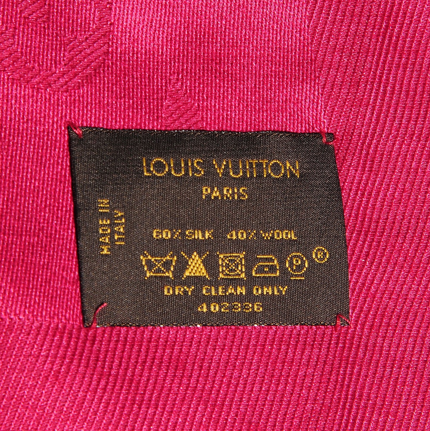 Silk Wool Monogram Shawl Pomme D'Amour