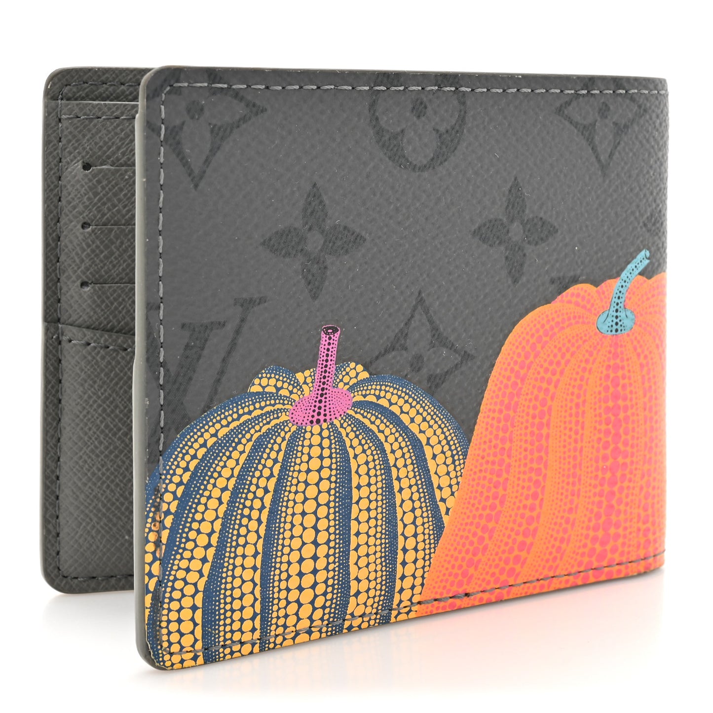 LV X YK Monogram Eclipse Reverse Pumpkin Slender Wallet Multicolor