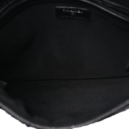 Chanel Tweed Patchwork Aged Calfskin Quilted Medium Cosmetic Case Black 5 of 10