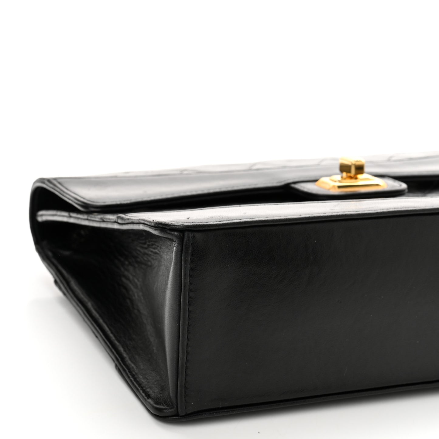 Lambskin Quilted Medium Single Flap Black