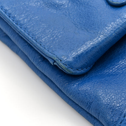 Balenciaga Agneau Giant 12 Silver Envelope Strap Clutch Bleu Lazuli 13 of 16