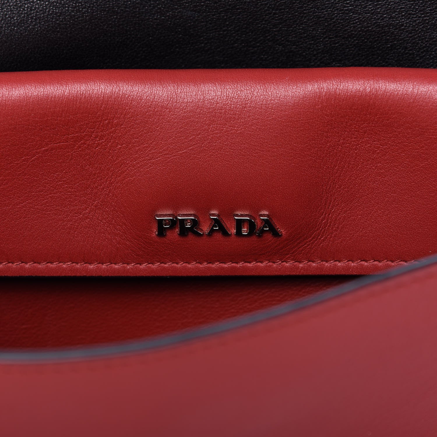 Prada Lux Calf Flap Crossbody Fuoco 10 of 13