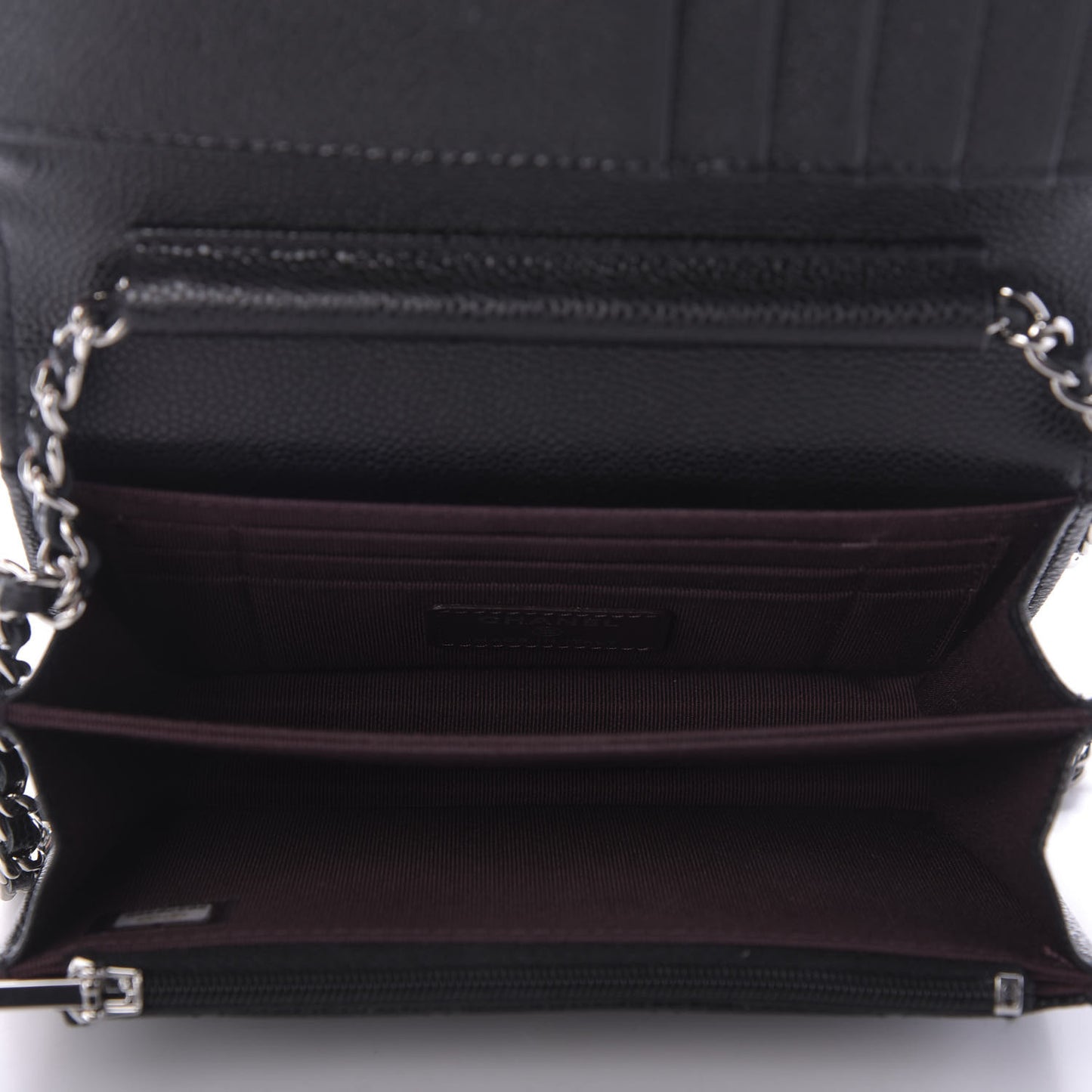 Caviar Quilted Mini Wallet On Chain WOC Black