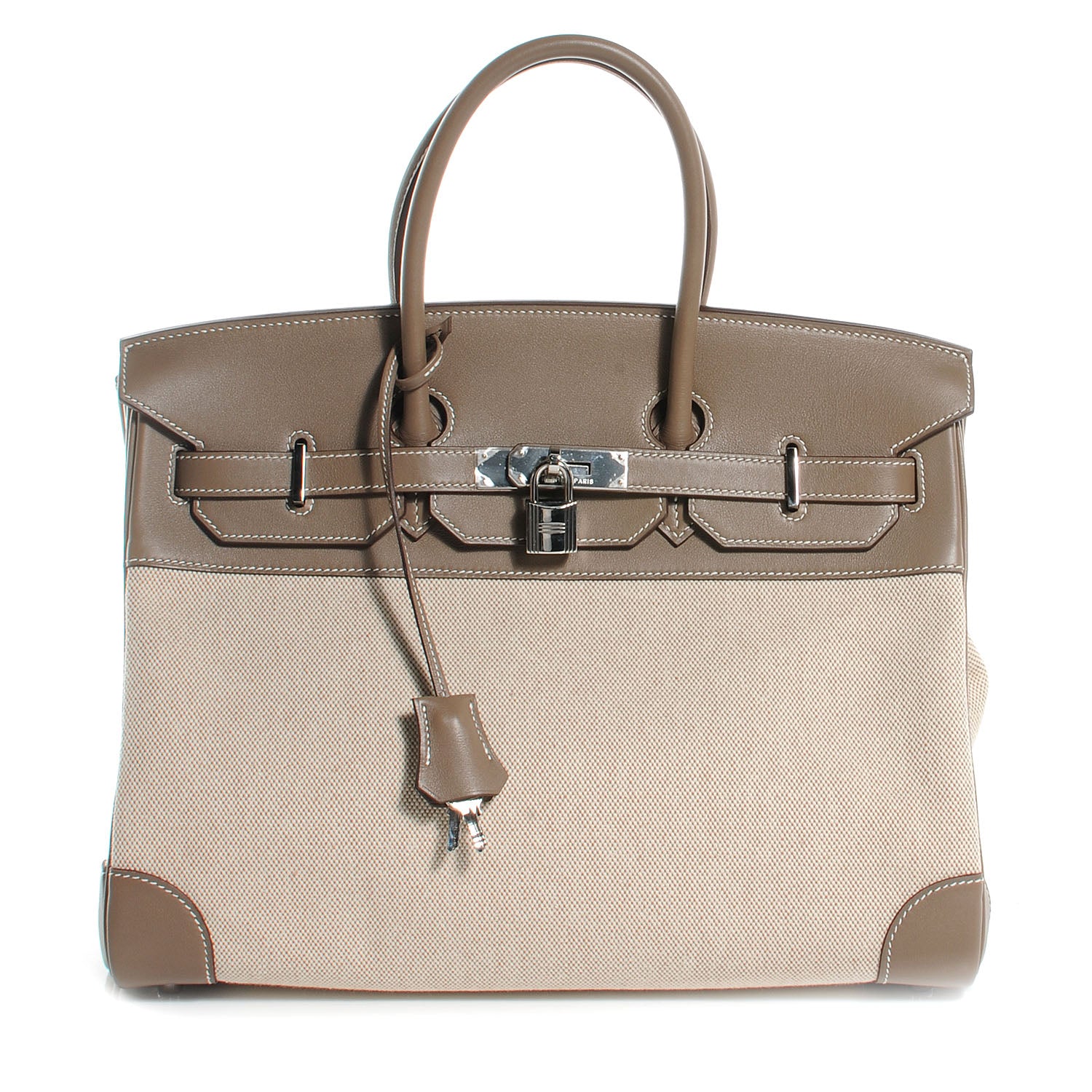 Hermes Toile Swift Birkin 35 Etoupe 1 of 10