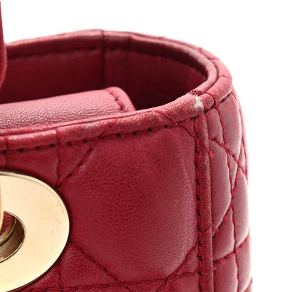 Christian Dior Lambskin Cannage Small Lucky Badges My Lady Dior Red 20 of 21