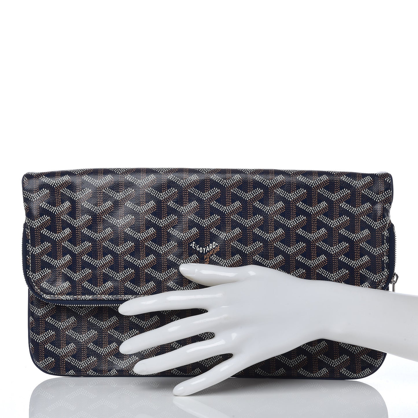 Goyardine Sainte Marie Soft Clutch Navy