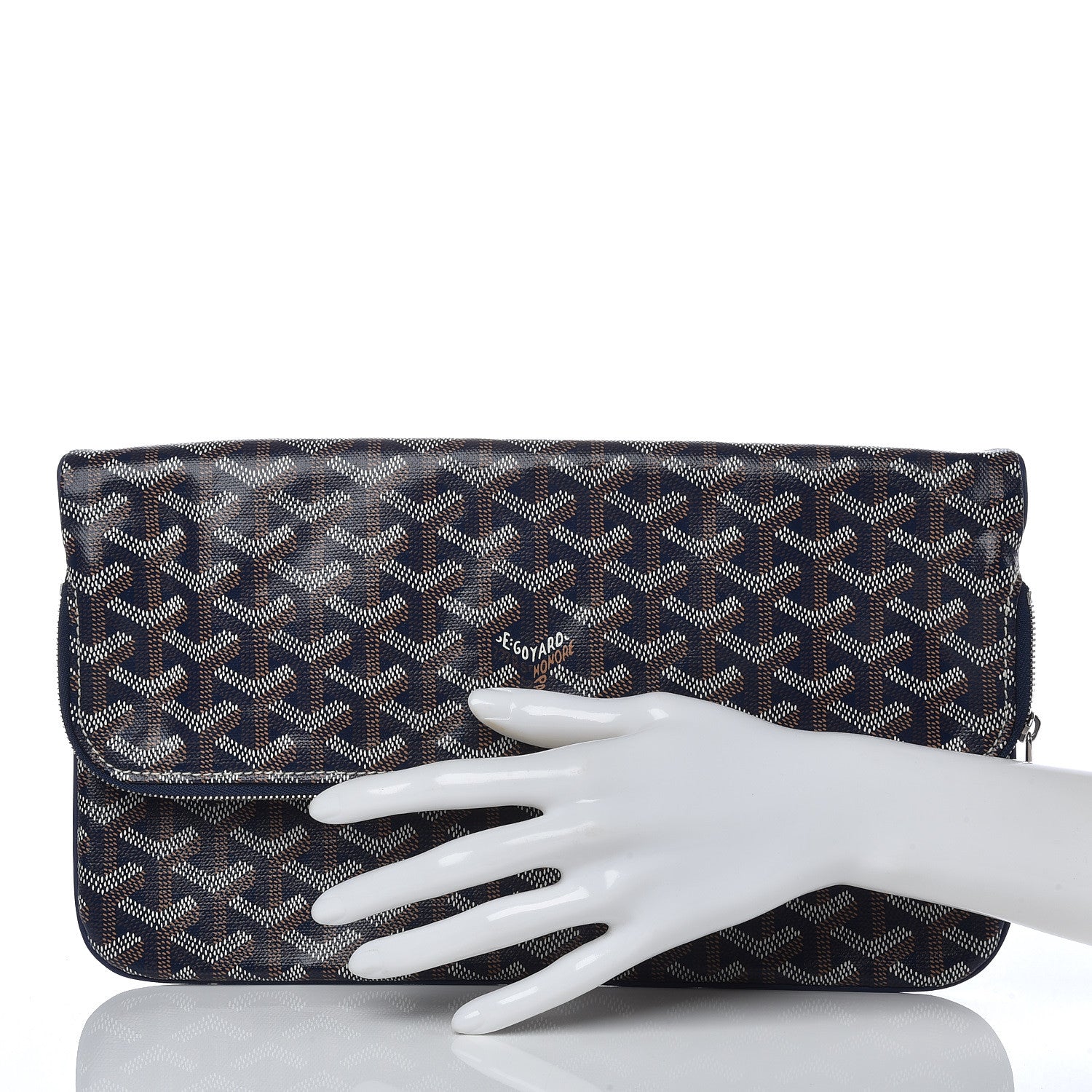 Goyard Goyardine Sainte Marie Soft Clutch Navy 2 of 8