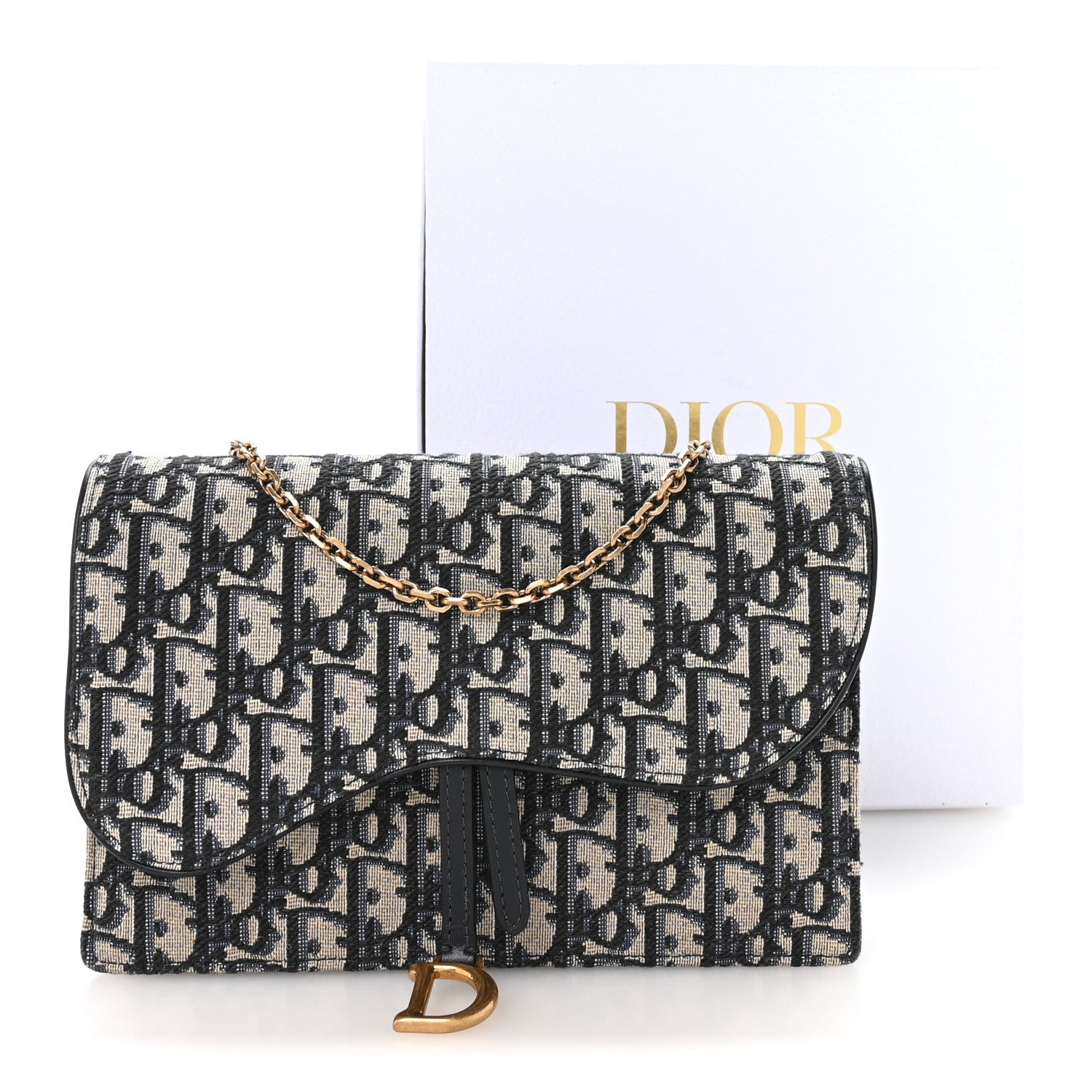 Christian Dior Oblique Saddle Chain Pouch Blue 1860000 – FASHIONPHILE
