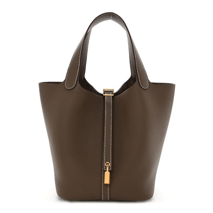 Hermes Taurillon Clemence Picotin Lock 18 PM Etoupe 1 of 10