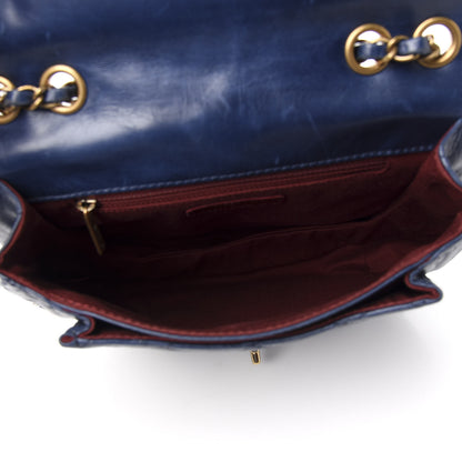 Chanel Glazed Calfskin Quilted Medium Bubble CC Flap Navy 4 of 11
