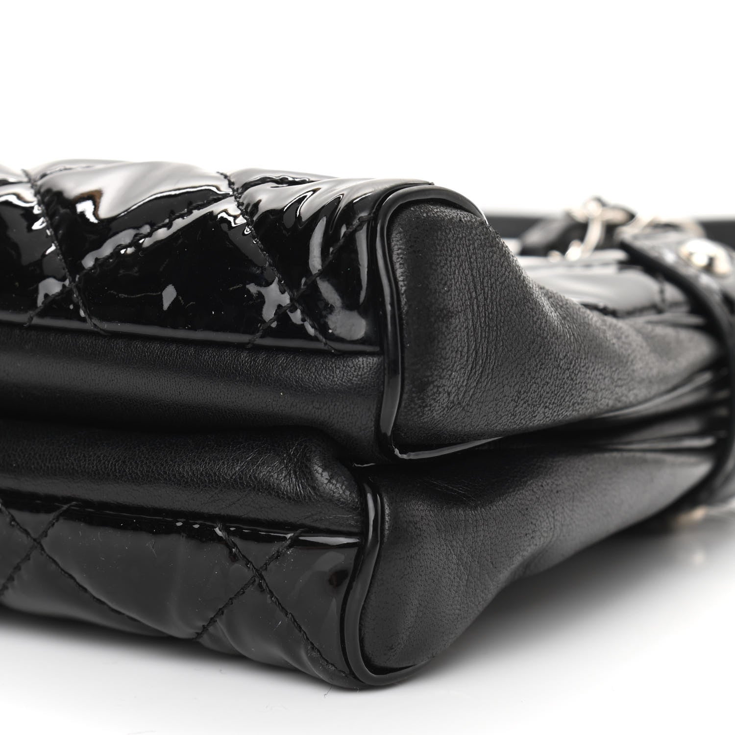 Chanel Patent Quilted Medium Just Mademoiselle Bowling Bag Black 12 of 12