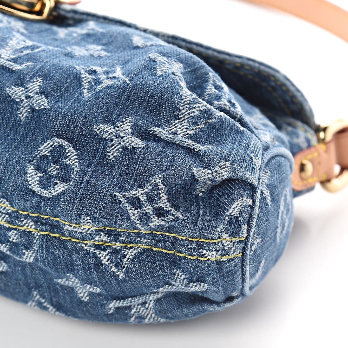 Monogram Denim Mini Pleaty Blue