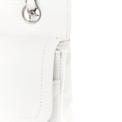 Chanel Caviar Quilted Medium Double Flap White 12 of 15