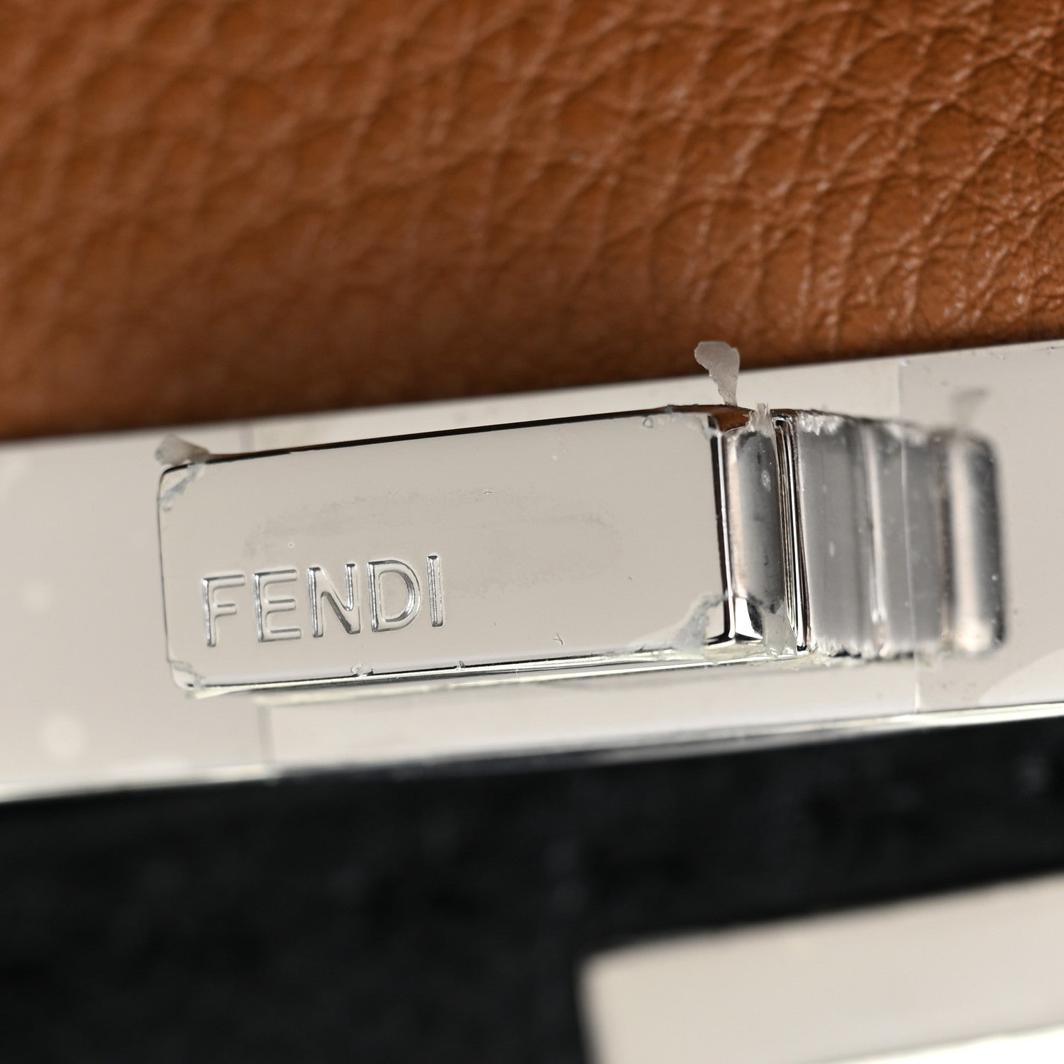 Fendi Cuoio Romano Selleria Bi-Color Mini Peekaboo Iconic Satchel Black Mou 15 of 15