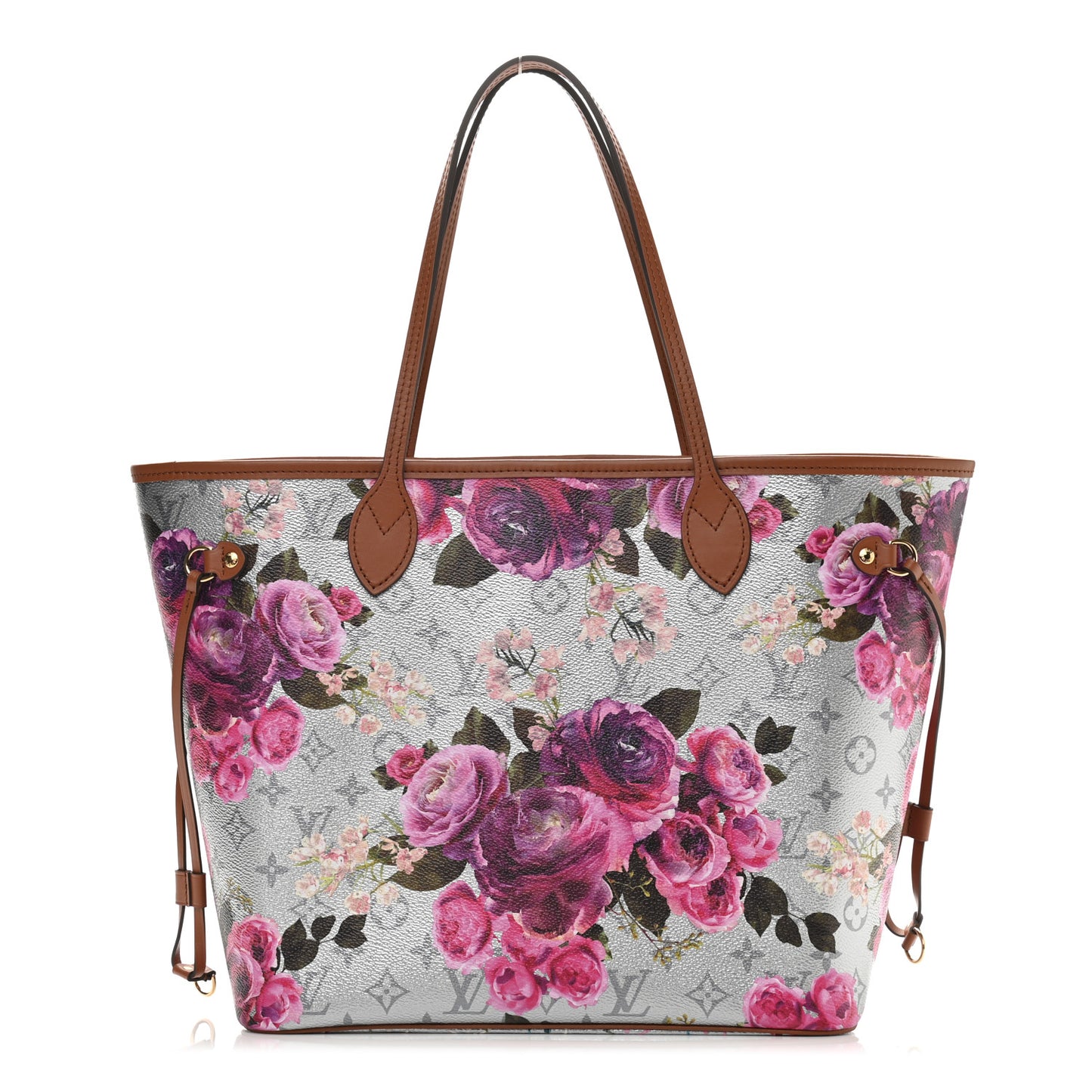 Metallic Monogram LV Garden Neverfull MM Silver