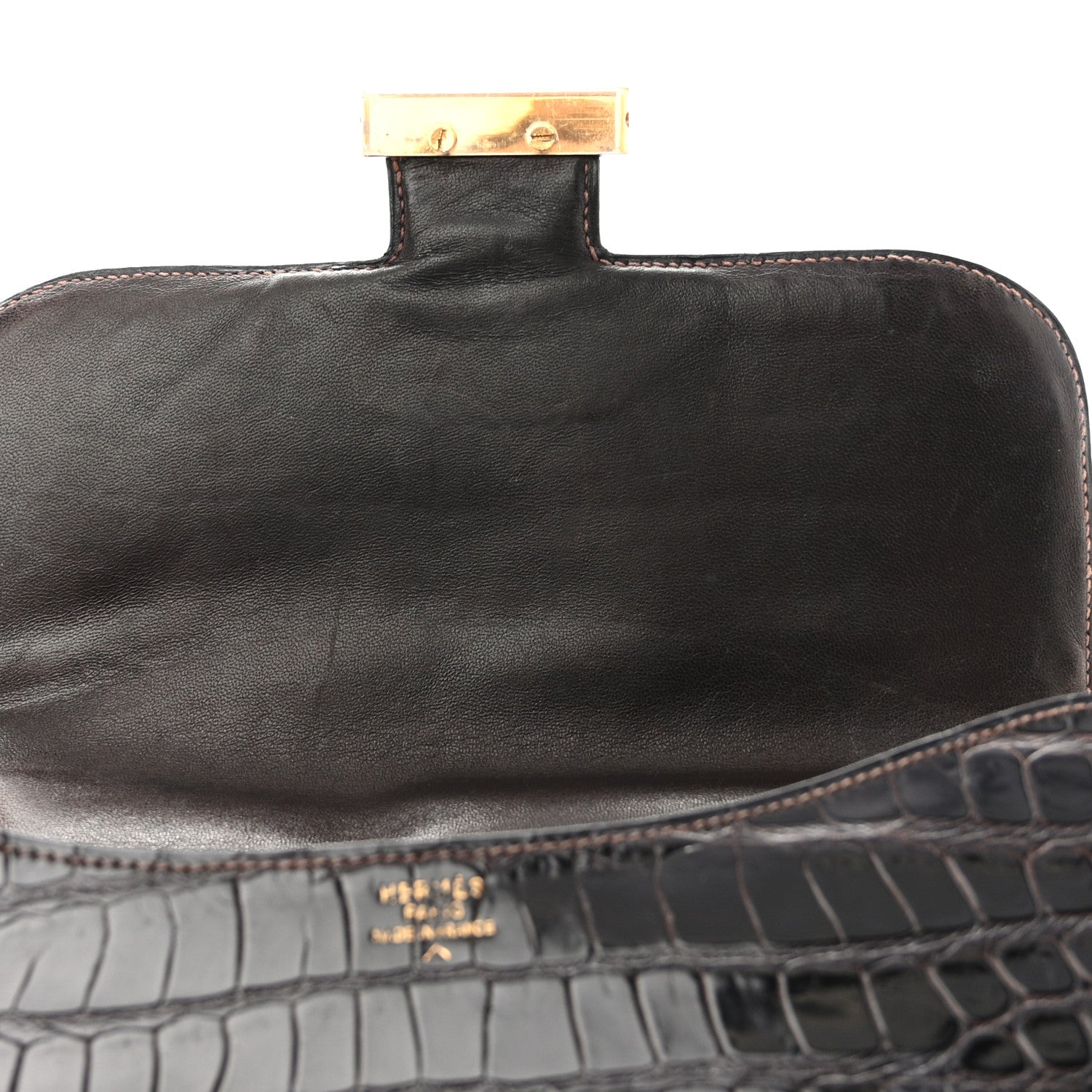 Hermes Shiny Niloticus Crocodile Constance 24 Havane 13 of 15