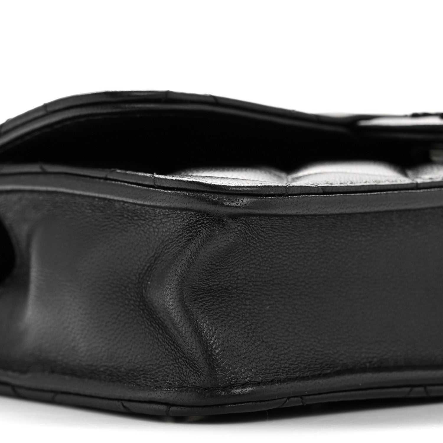 Chanel Lambskin Quilted Flap Phone Holder With Chain So Black 27 of 37