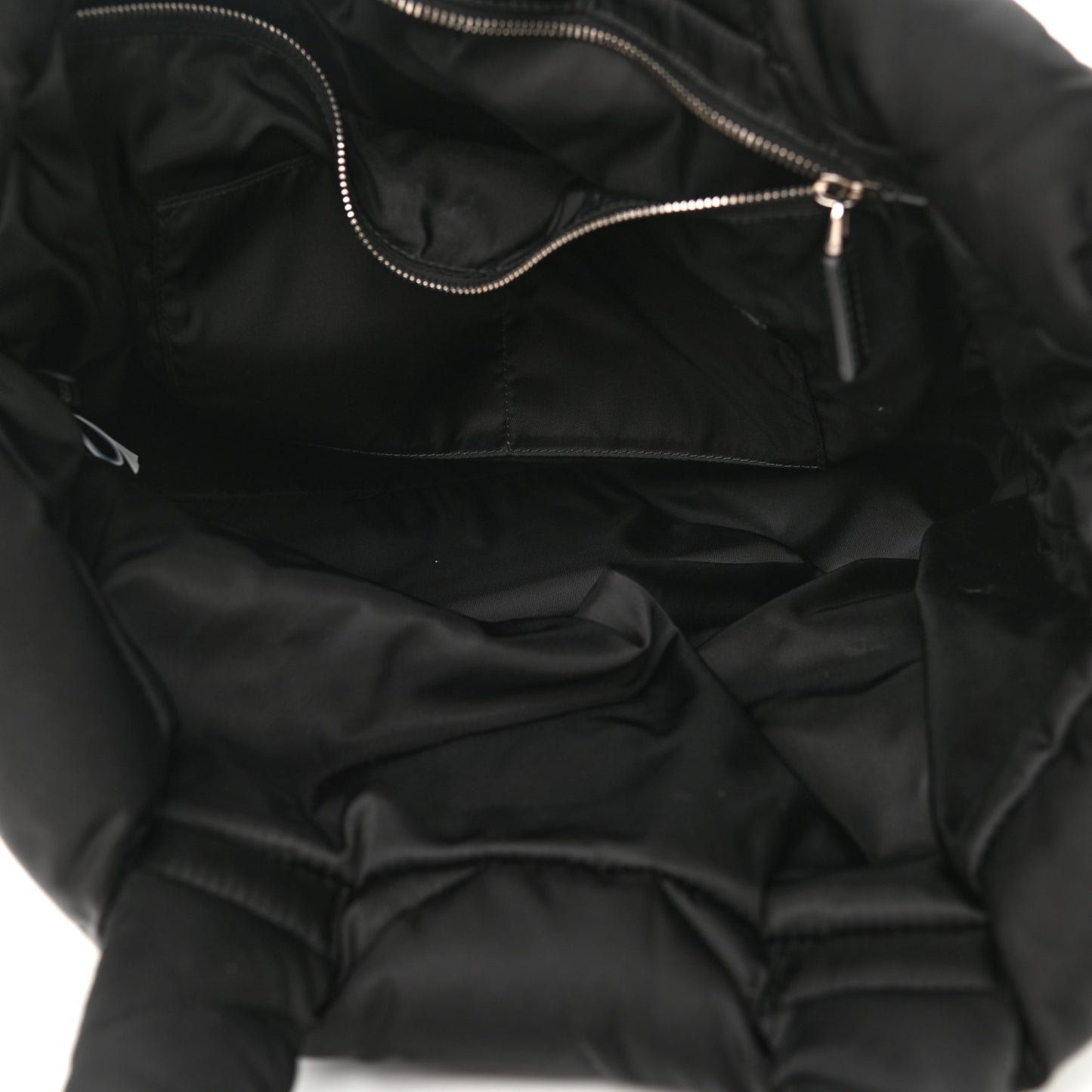 Re-Nylon Triangle Padded Tote Bag Black