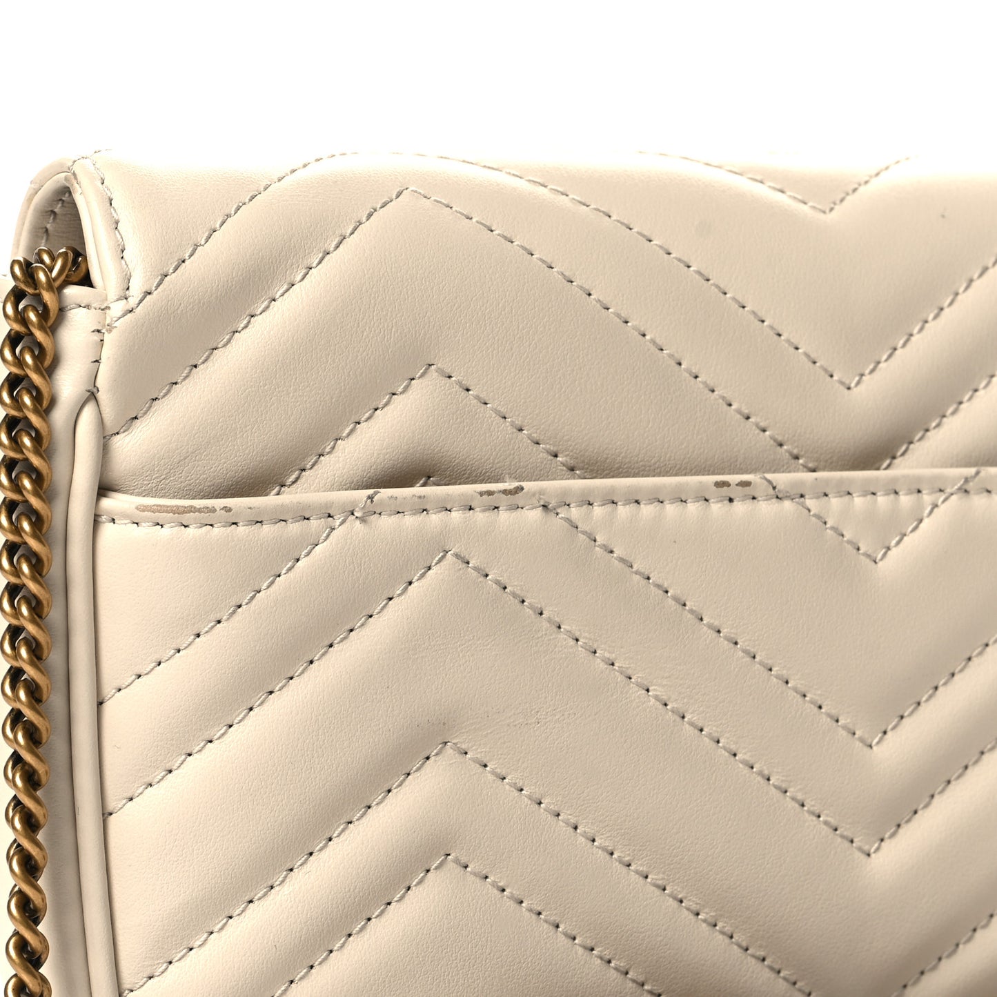 Calfskin Matelasse Mini GG Marmont Shoulder Bag With Card Holder White Black