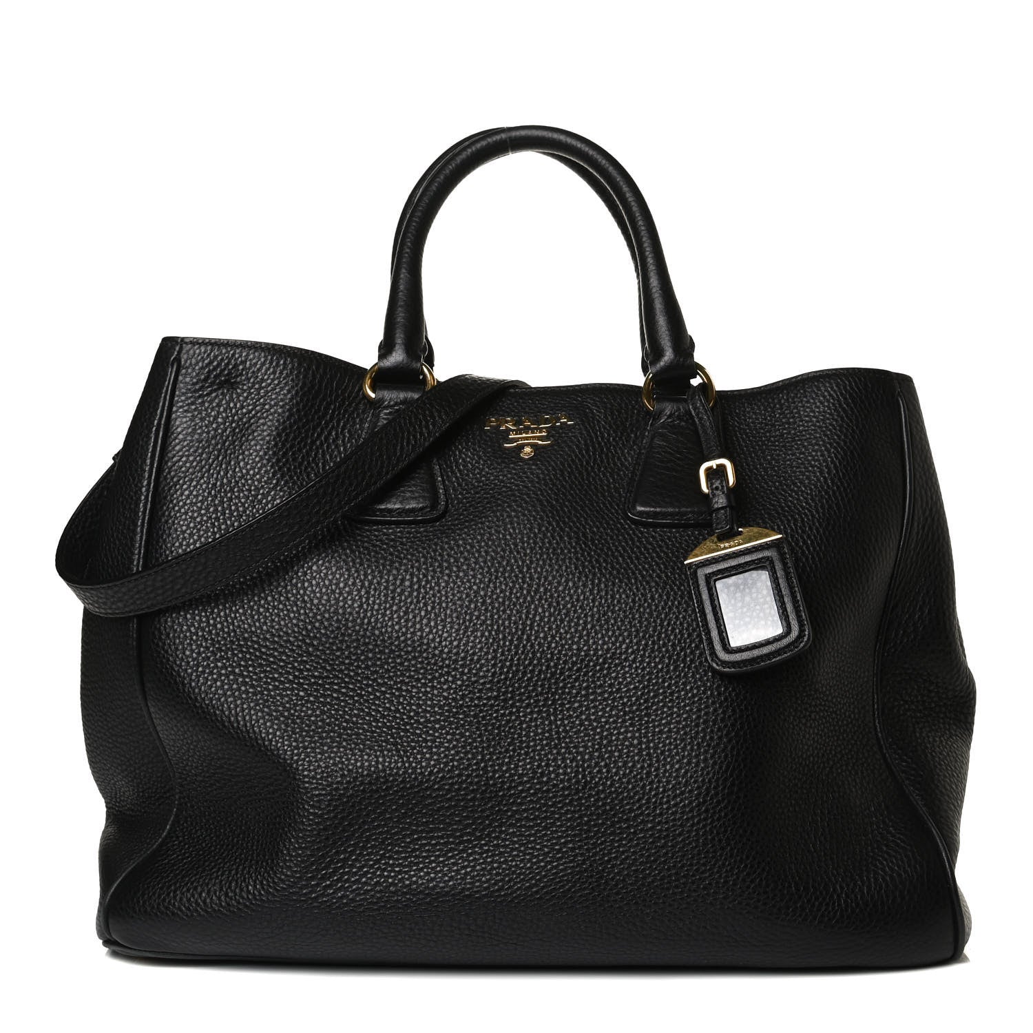 Prada Vitello Daino Tote Black 1 of 15