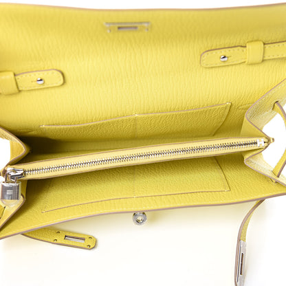 Hermes Chevre Mysore Kelly Wallet To Go Lime 5 of 10