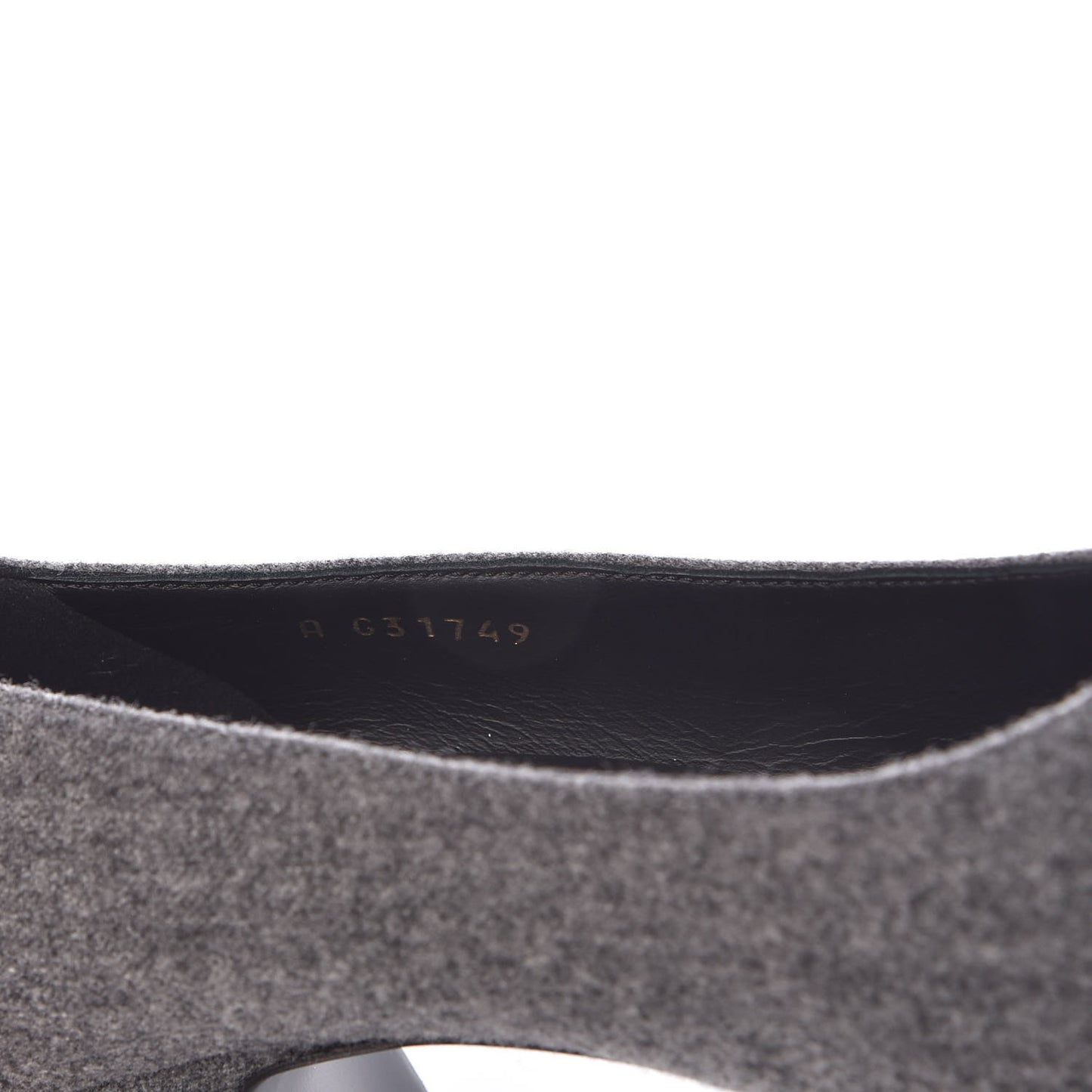 Wool Velvet Cap Toe Pumps 37 Grey Black