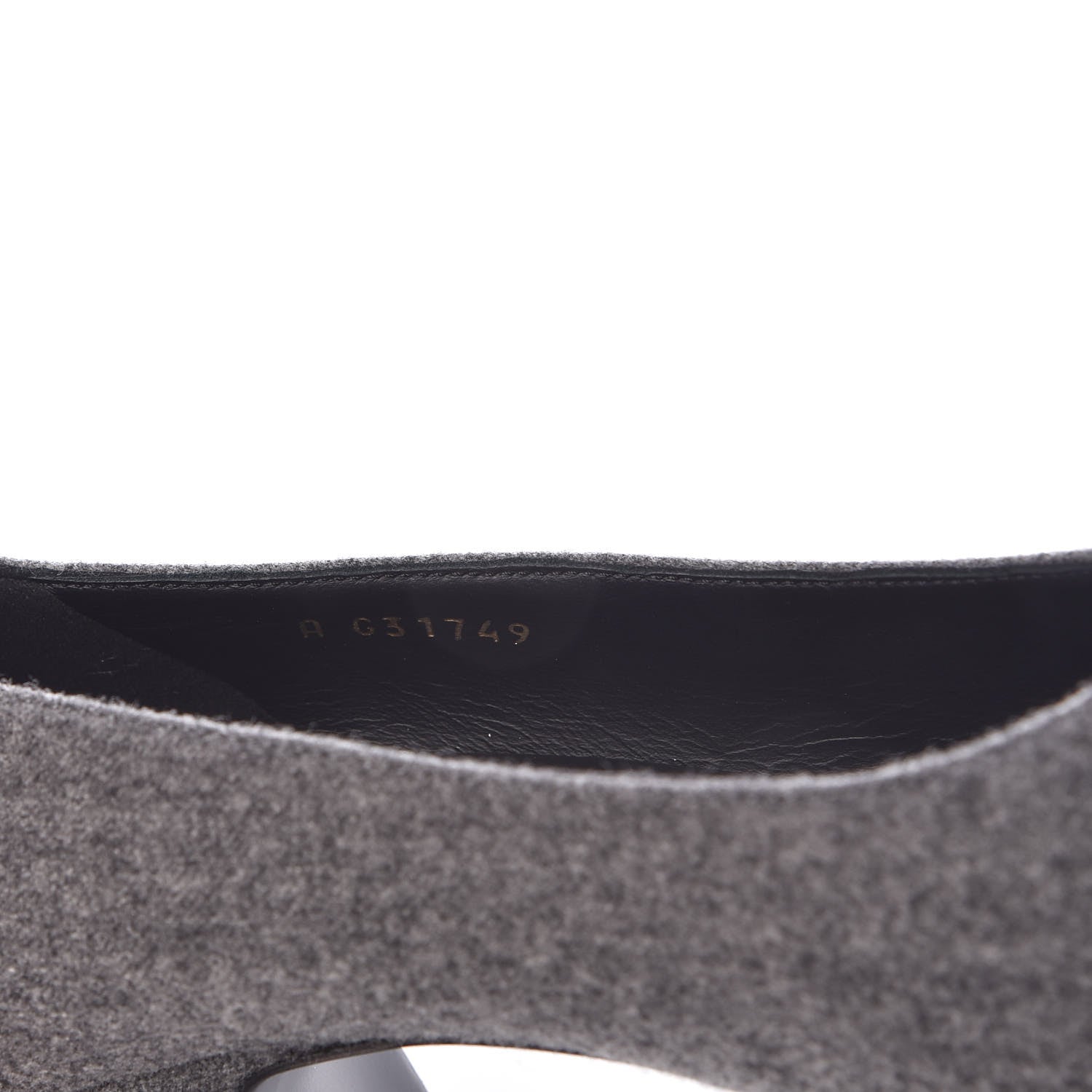 Chanel Wool Velvet Cap Toe Pumps 37 Grey Black 7 of 9