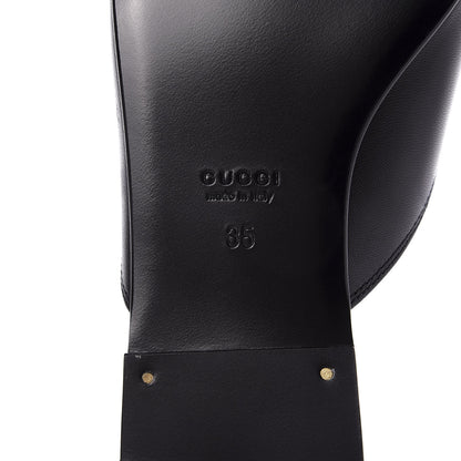 Gucci Malaga Kid Horsebit Slide Sandals 35 Black 8 of 10