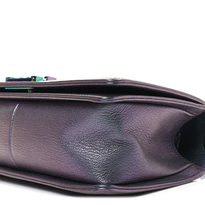 Chanel Iridescent Goatskin Quilted Medium Boy Flap Purple 10 of 10
