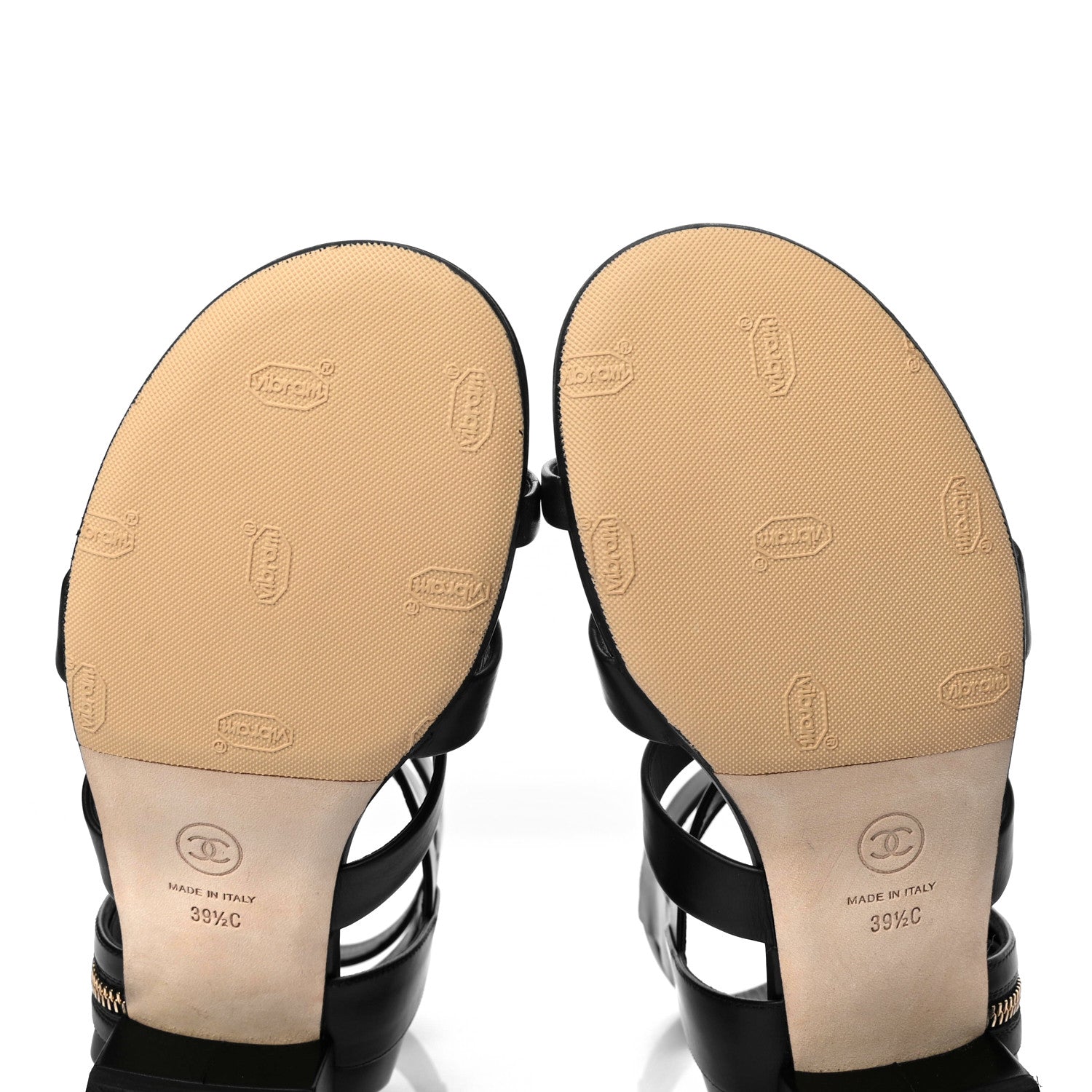 Chanel Calfskin Gladiator Sandals 39.5 Black 9 of 9