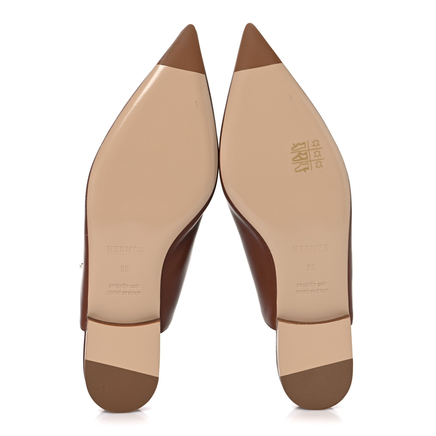 Hermes Nappa Lovely Slingback Flats 36 Gold 6 of 9