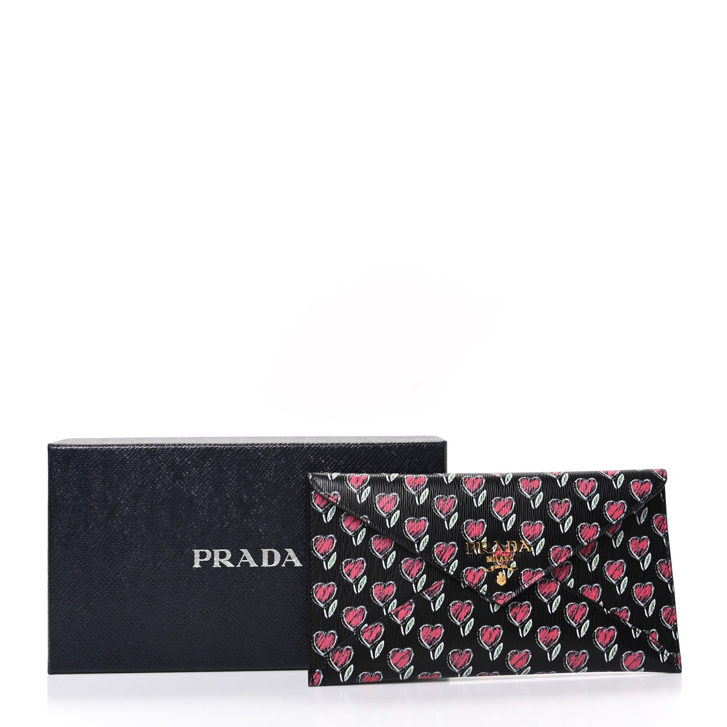 Prada Vitello Move Love Envelope Wallet Black 7 of 7